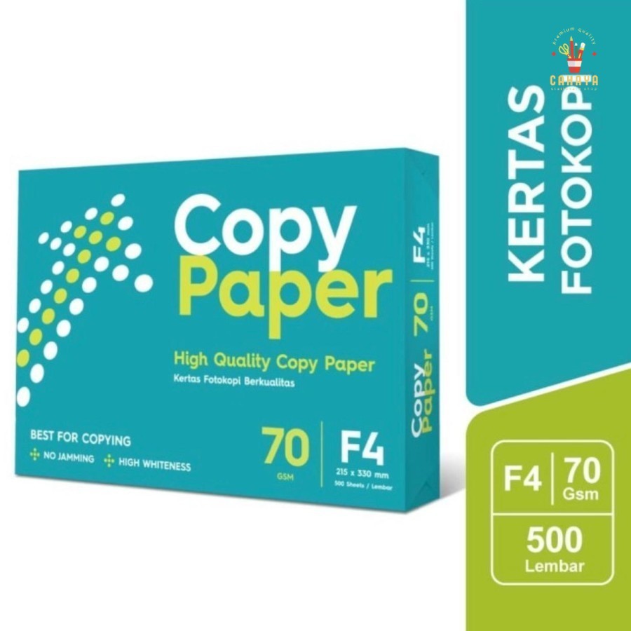 

Cahaya Stationary Kertas HVS Copy Paper A4 /F4 70 Gsm / 1 Rim HVS CopyPaper A4/F4 70 Gram