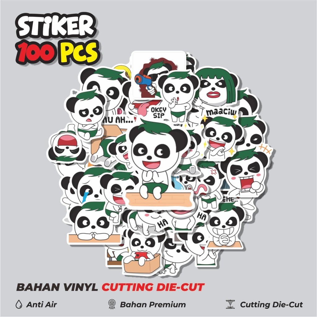 

Terbaru! 50 pcs Stiker Baby Pandaskee Cute Face Dekorasi Lucu Kreatif untuk Notebook, Skateboard, HP