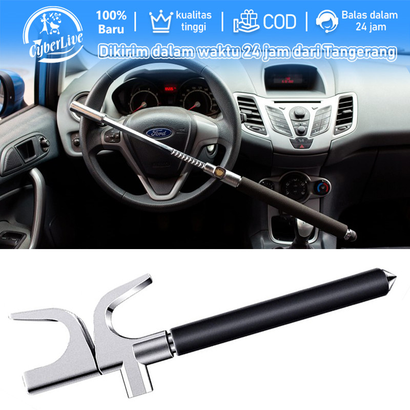 Kunci Pengaman Mobil Anti Maling Stainless Kunci Pengaman Stir Kunci Stang Mobil Teleskopis Kunci Se