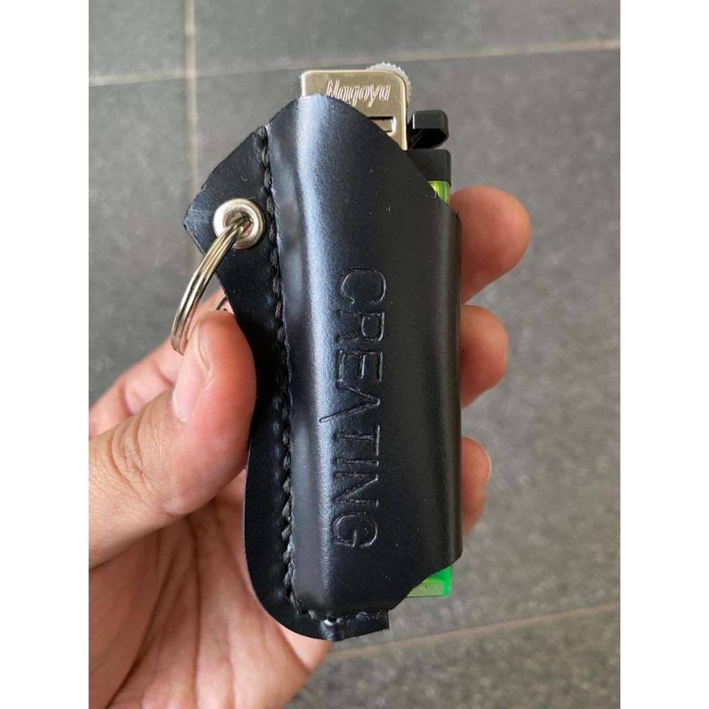 sarung korek keren kulit asli cover korek api elegan casing korek api wadah korek gantungan kunci ko