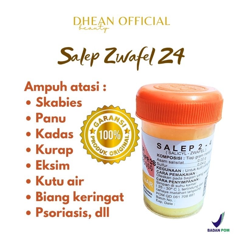 Salep 24 Zwafel Belerang Sulfur Obat Gatal Scabies Panu Kadas Kurap Kutu Air Ampuh Cito Original BPO