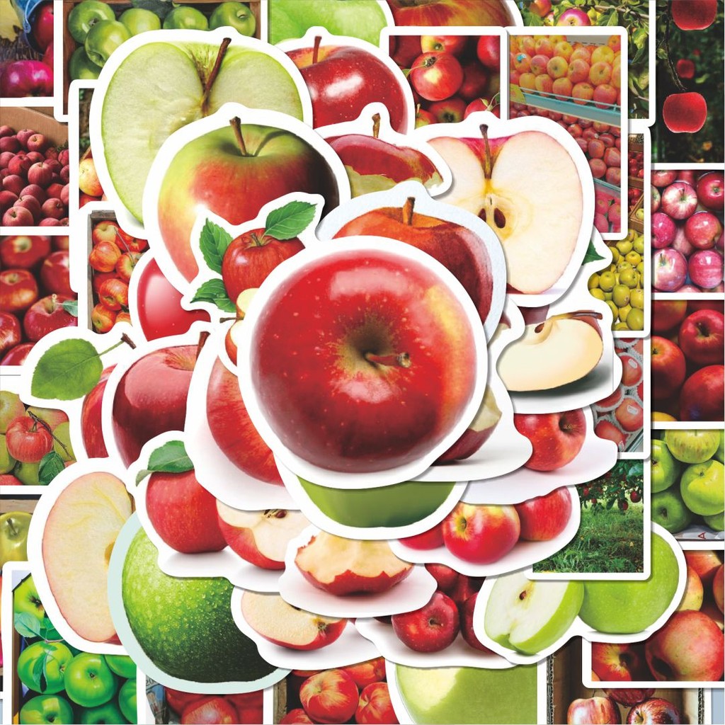 

100PCS Lucu Stiker Buah Apel V2 Stiker Aesthetic Stiker Anti Air Stikers Berperekat Waterproof sticker decal buat Motor Helm Buku Journal Koper Casing HP Laptop Botol Minum Hadiah anak