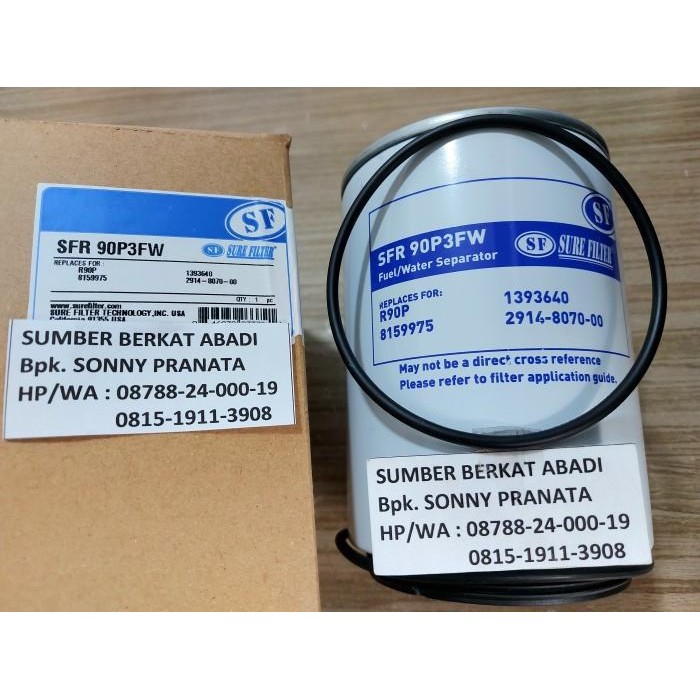 SURE SFR 90P3FW SFR90P3FW SFR-90P3FW FUEL WATER SEPARATOR FILTER R90P 8159975 1393640 2914-8070-00 2