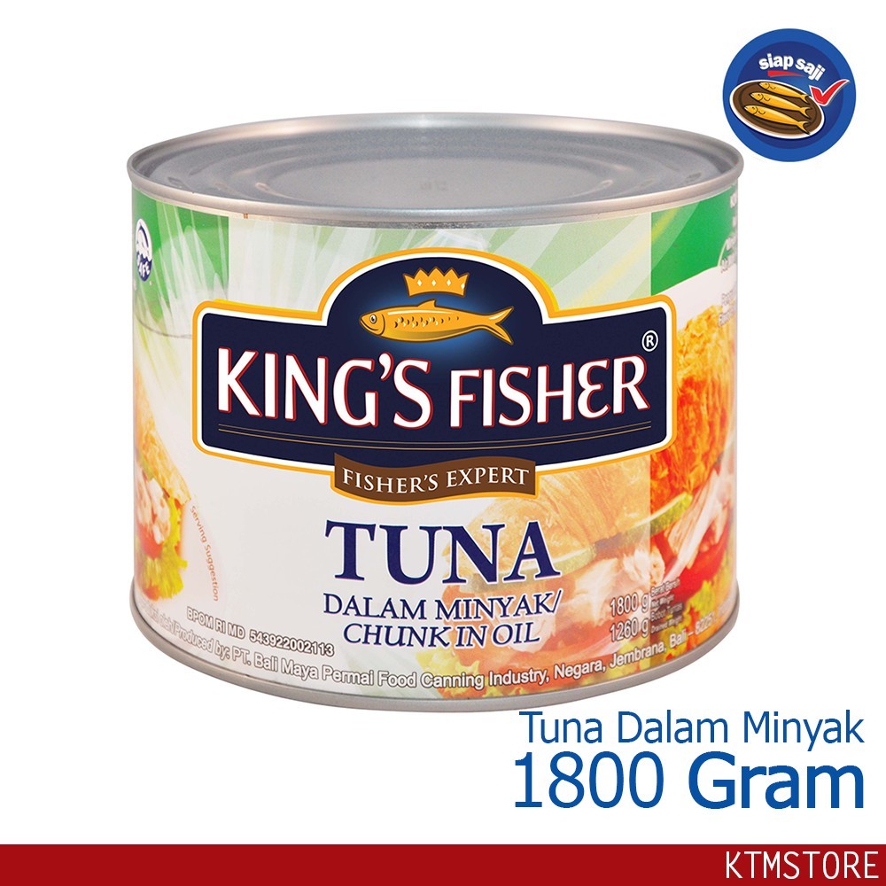 

KtmStore King's Fisher Tuna Minyak Nabati 1800g Tuna in Oil Daging Tuna Makanan Kaleng