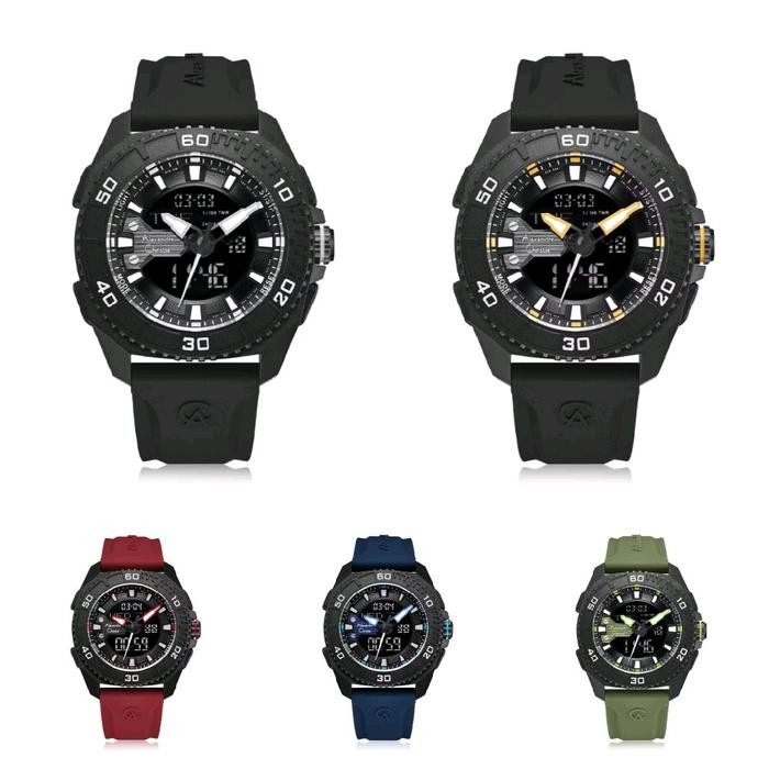 Jam Tangan Pria Alexandre Christie 9502 AC 9502 AC9502 Watch Rubber - hijau hitam