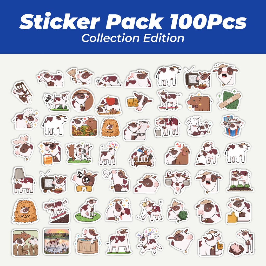 

Hot Funny Character Aprelka The Cow Lucu Anti Air Stikers Berperekat Waterproof Sticker Decal Buat Motor Helm Buku Journal Koper Casing HP Laptop Botol Minum