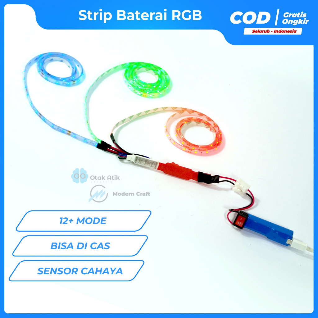 Lampu layang-layangan LED strip RGB cabang 3 baterai cas dengan sensor cahaya-Modern_Craft