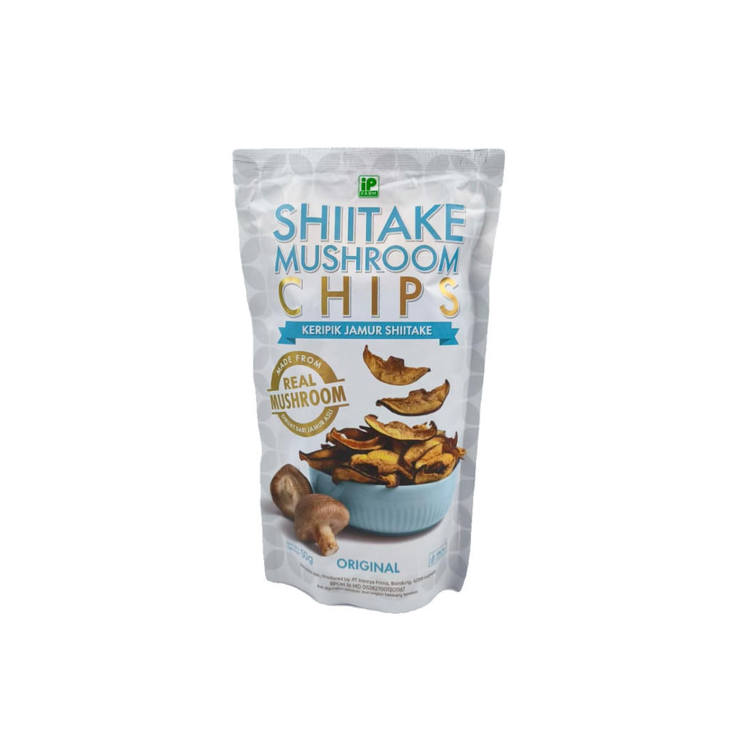 IP Farm Shiitake Mushroom Chips Original 50Gr Keripik Jamur Shitake .