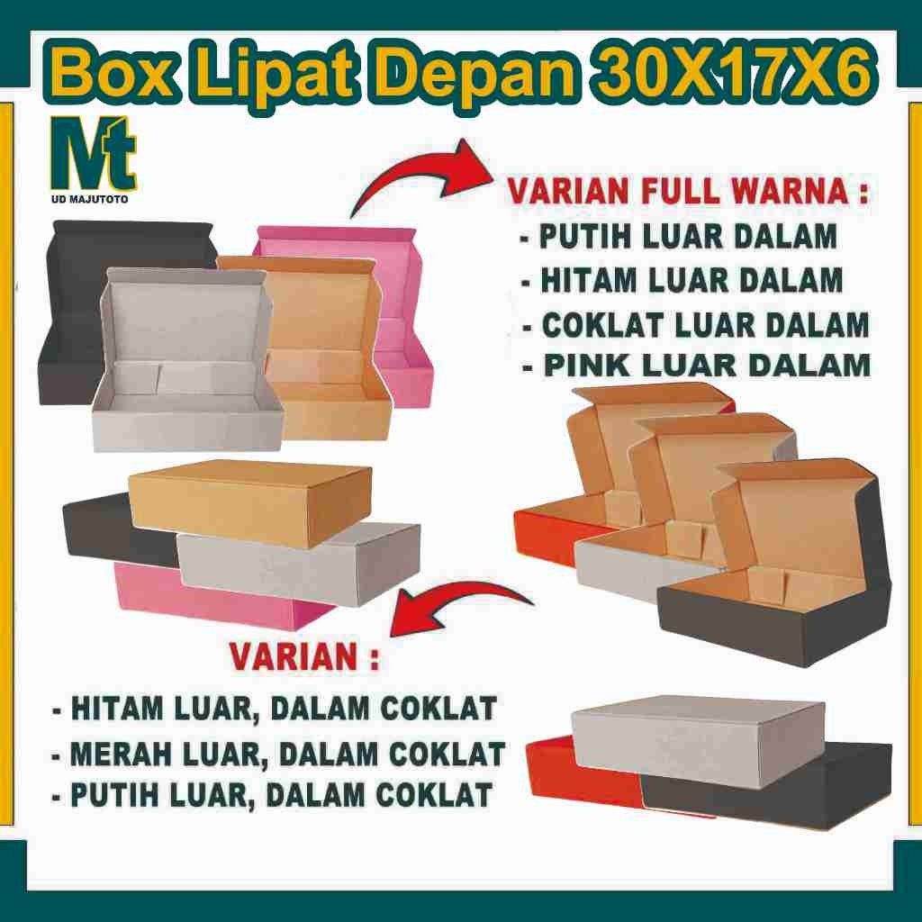 

Box 30x17x6 cm / Box Lipat Depan / Kardus Polos / Box Hampers / Gift Box