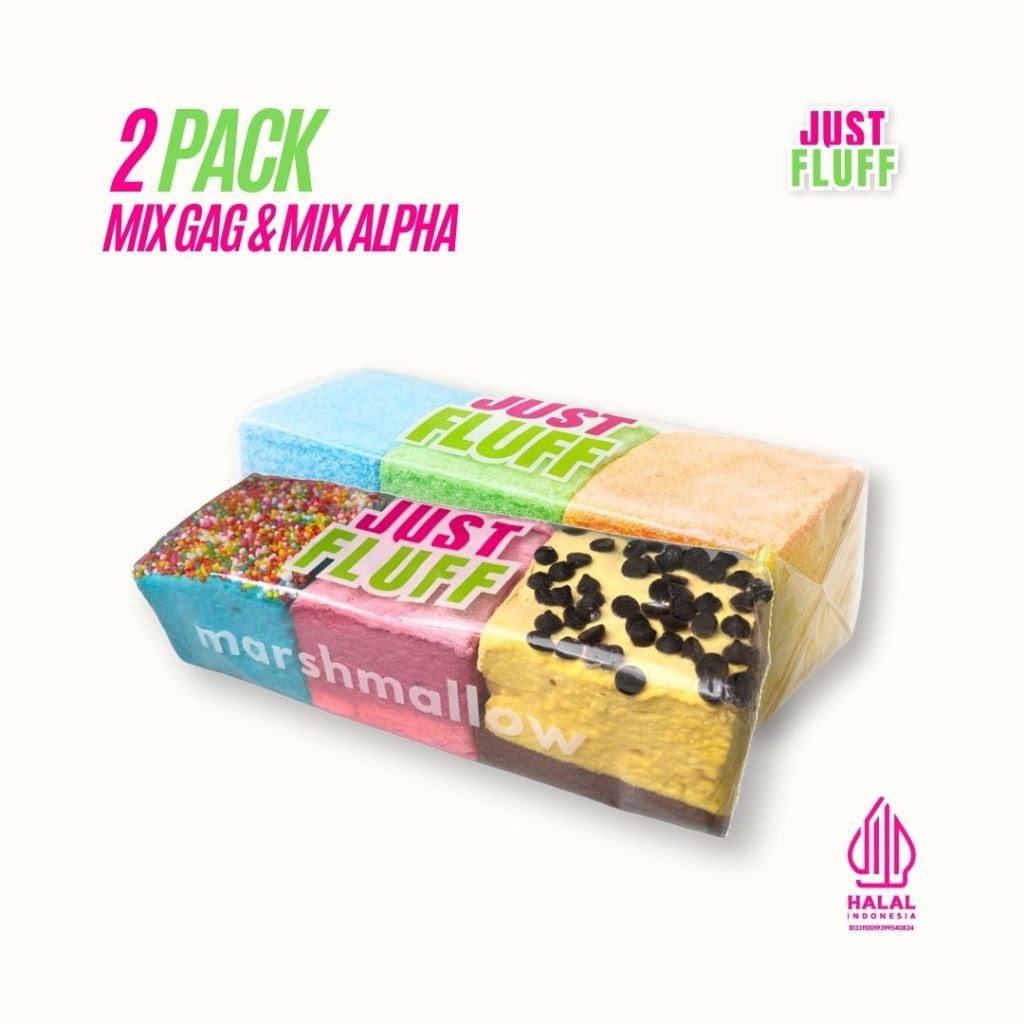 

ZAZA 2 Pack Marshmallow JustFluff [BEBAS PILIH] [HALAL] Gourmet Marshmallow JustFluff [2 PACK]