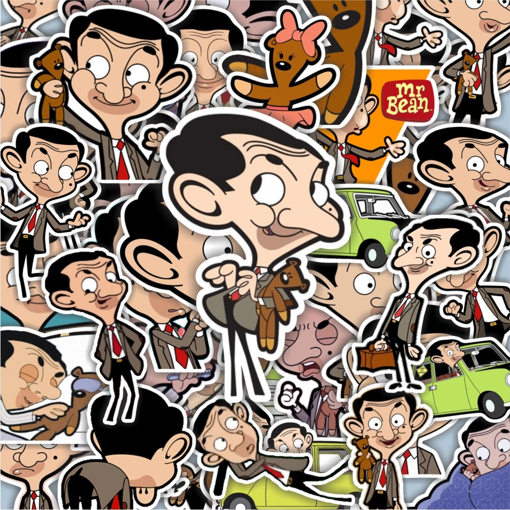 

100PCS Lucu Stiker Kartun Mr.Bean Stiker Aesthetic Stiker Anti Air Stikers Berperekat Waterproof sticker decal buat Motor Helm Buku Journal Koper Casing HP Laptop Botol Minum Hadiah anak