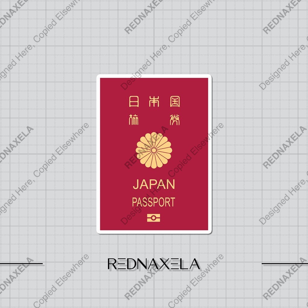 

Stiker Vinyl Japan Passport Design Stiker Koper Outdoor Travel Sticker