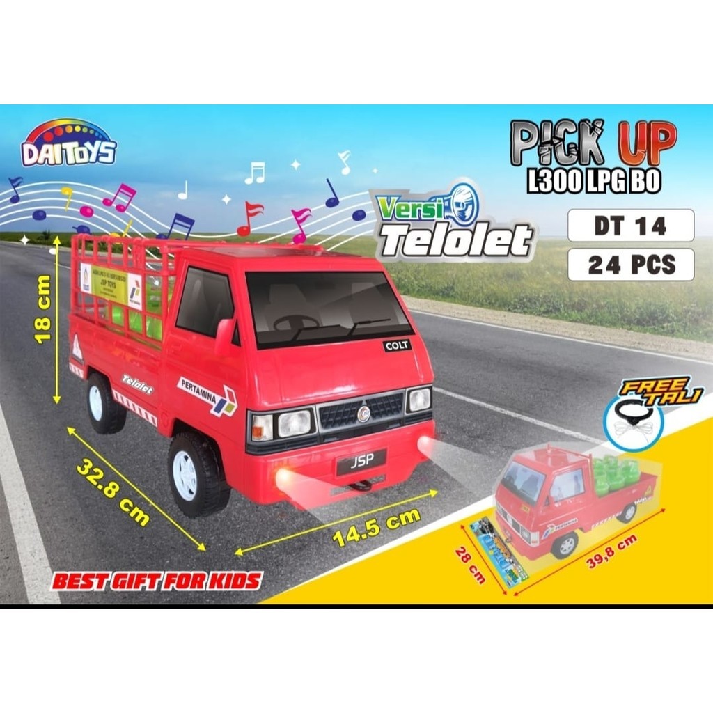 MAINAN ANAK MOBIL PICK UP L300 LPG ADA MUSIK DAN LAMPU FREE TALI DAN ADA GAS LPG DT14 PROMO TERMURAH