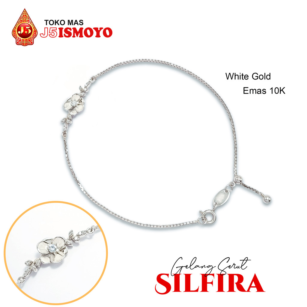 Gelang Emas Mas Asli White Gold Serut Silfira J5 Ismoyo