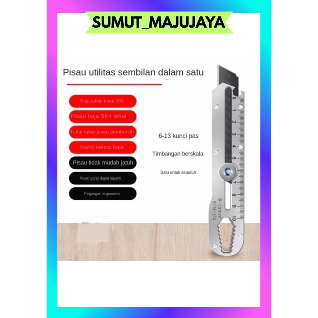 

SMJ PISAU CUTTER SILVER STAINLESS VIRAL 9IN1 SERBAGUNA 9 IN 1 TAJAM DAN TAHAN LAMA