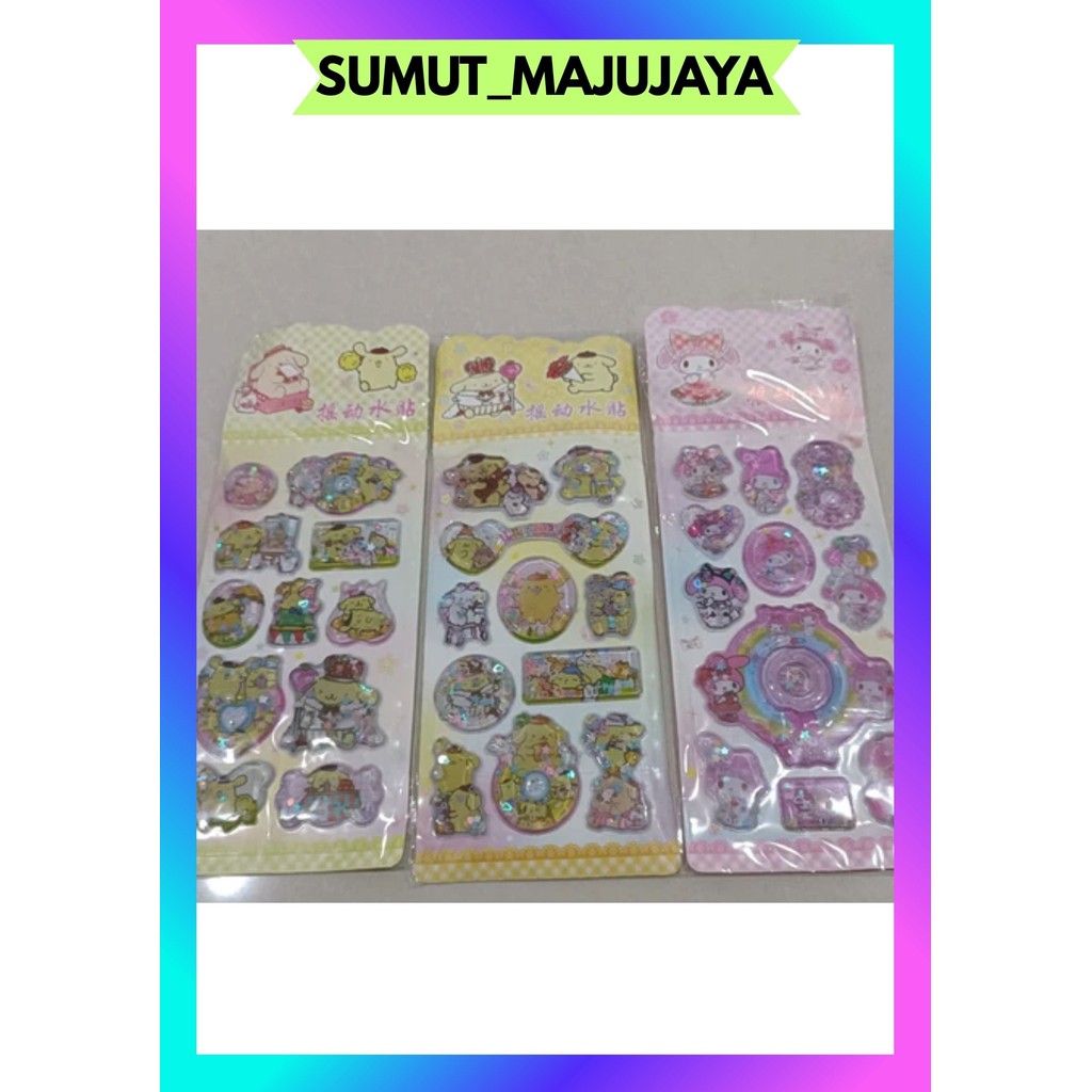 

SMJ STICKER 3D WATER GLITTER KARAKTER 1 PAPAN SEKITAR 9 - 12 PCS STIKER CUTE DAN UNIK