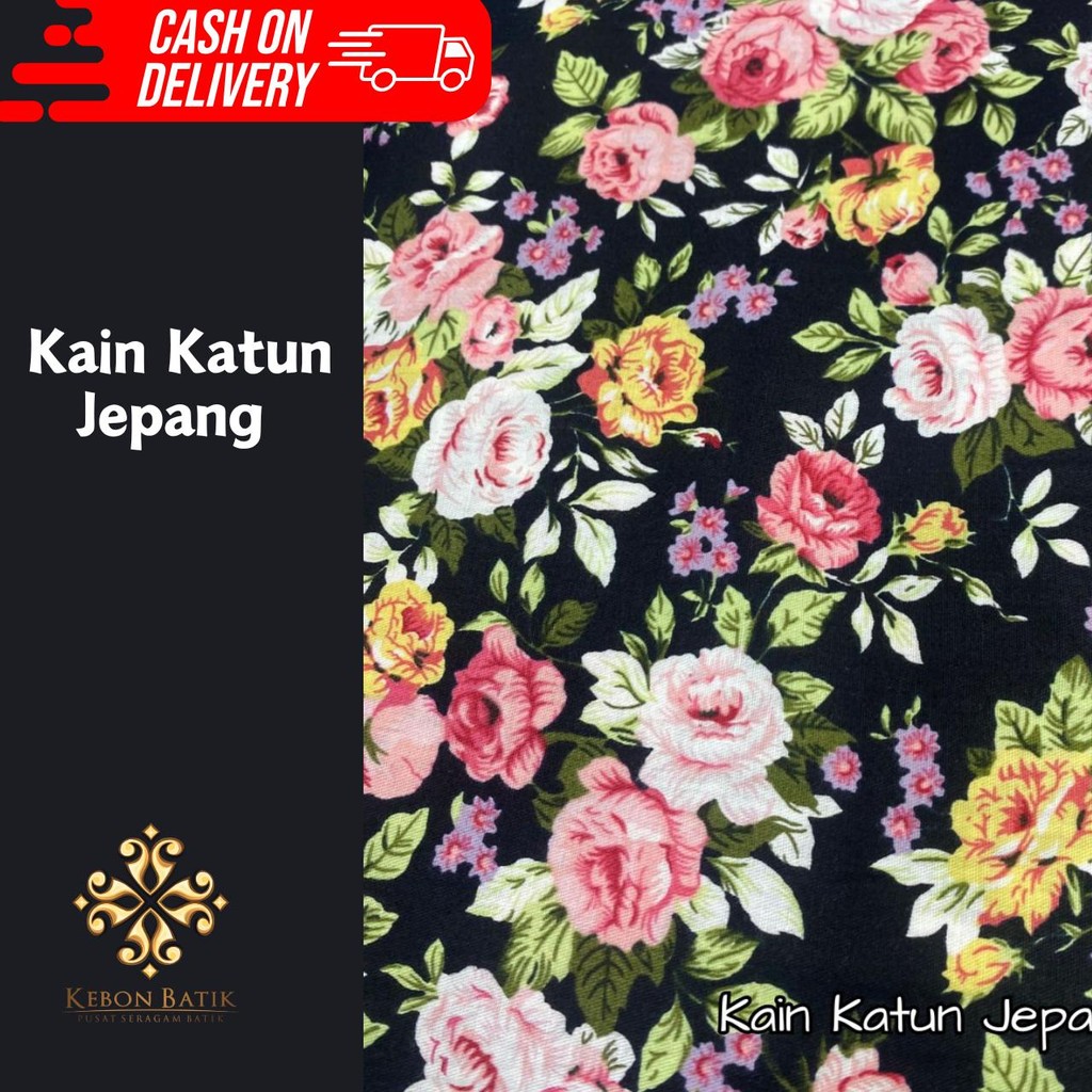 Kain Katun Jepang Premium motif bunga BISA COD Bahan kebaya bunda maya 2508090001