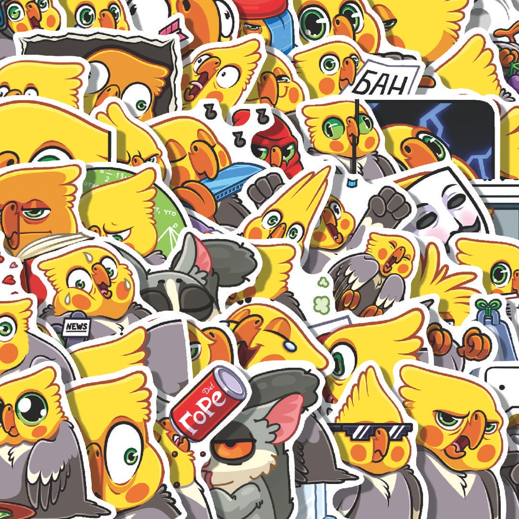 

Stiker Cutting Pack Stiker Bird Yellow [Burung] Isi 100Pcs Series Aesthetic Lucu Keren Untuk Koper Bahan Vynil