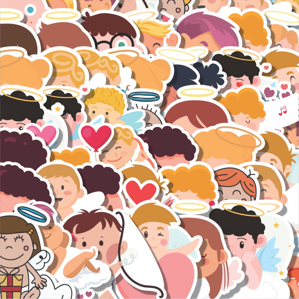 

Stiker Cutting Pack Stiker Cupid [Dewa Asmara] Isi 100Pcs Series Aesthetic Lucu Keren Untuk Koper Bahan Vynil