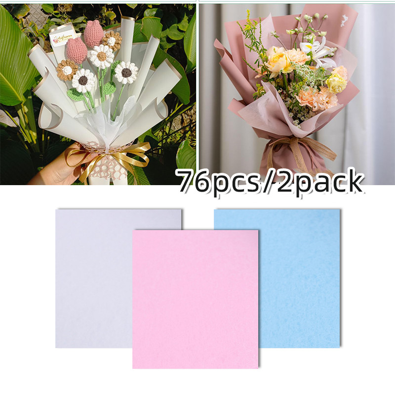 

76PCS/2pack Kertas Bunga Cotton Warna / Flower Wrap Tissue / Kertas Tisu Buket Bunga Katun Warna