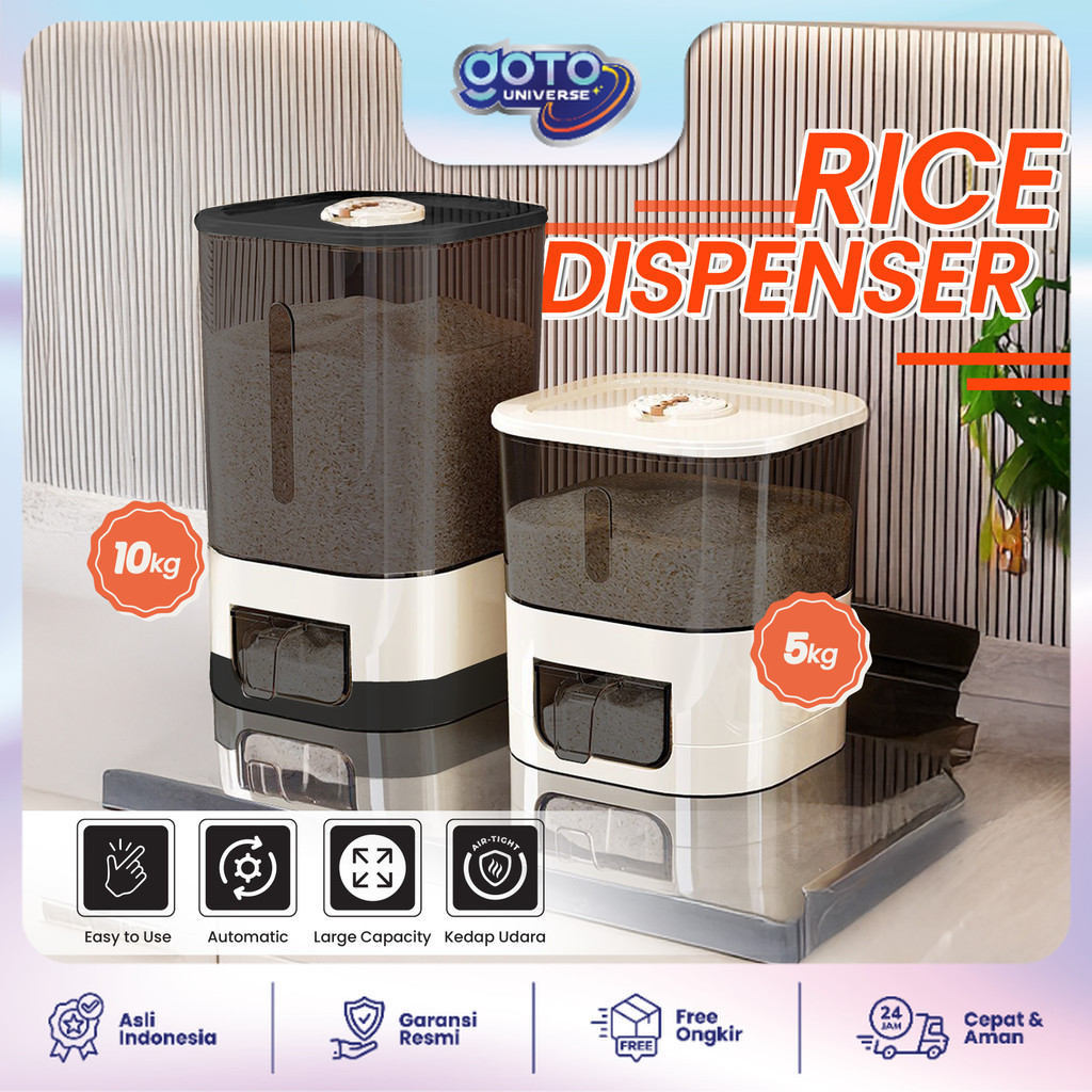 Goto Graina Rice Dispenser Tempat Beras Otomatis Anti Kutu 5kg 10kg