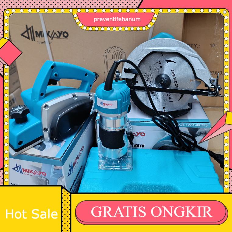 PROMO PAKET TUKANG KAYU MODEL MAKITA Mesin Serut Planner + Mesin CIRCULAR SAW + Mesin Profil / Trimm