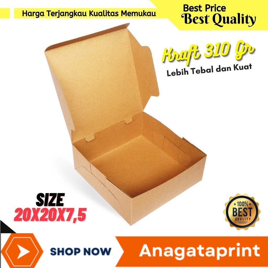 

Box Nasi 20x20x7.5 / Box Catering / Lunch Box / Dus Nasi / Dus Catering / Kemasan Ayam Bakar / Kemasan Box
