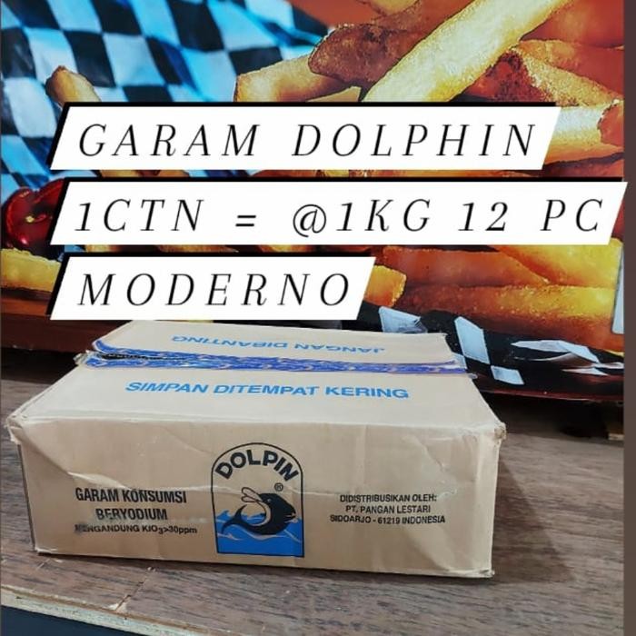 

Dolphin garam 1 Kg x 12 pack Kartonan