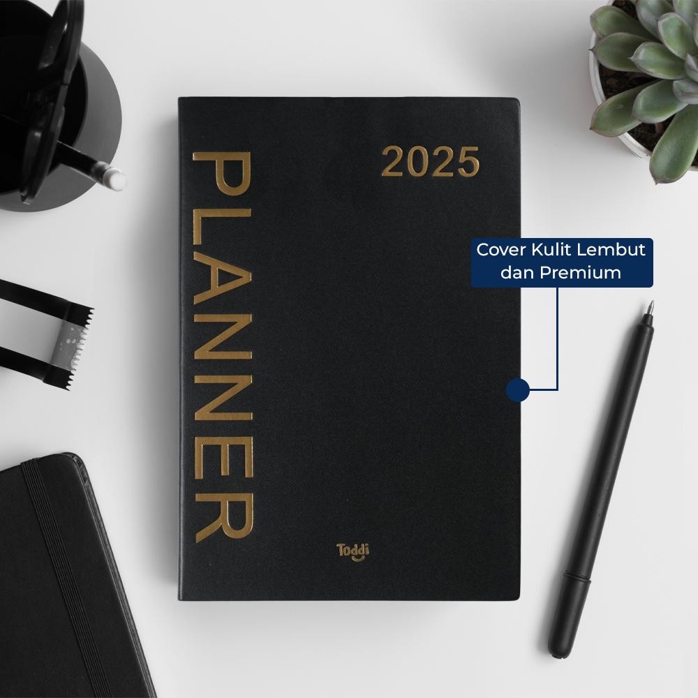 

NL Buku Agenda Softcover Monthly Planner Notebook A5 304 Halaman Kulit Sintetis Black Blue Hitam Biru - TD-2025