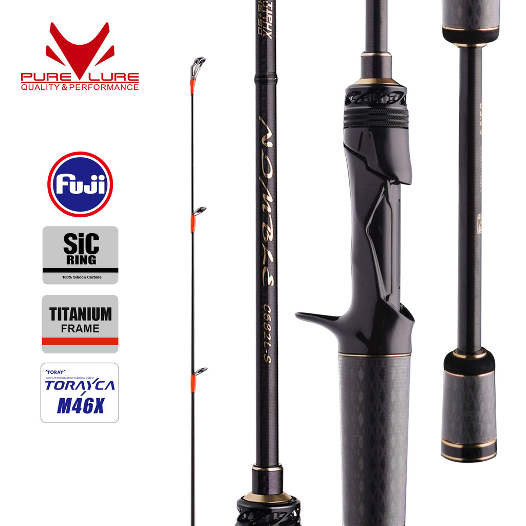 PURELURE NDMBLS Toray M46X 0.5-12g Soft Lure EXF Action FUJI Titanium Frame and SIC Ring Carbon Soli