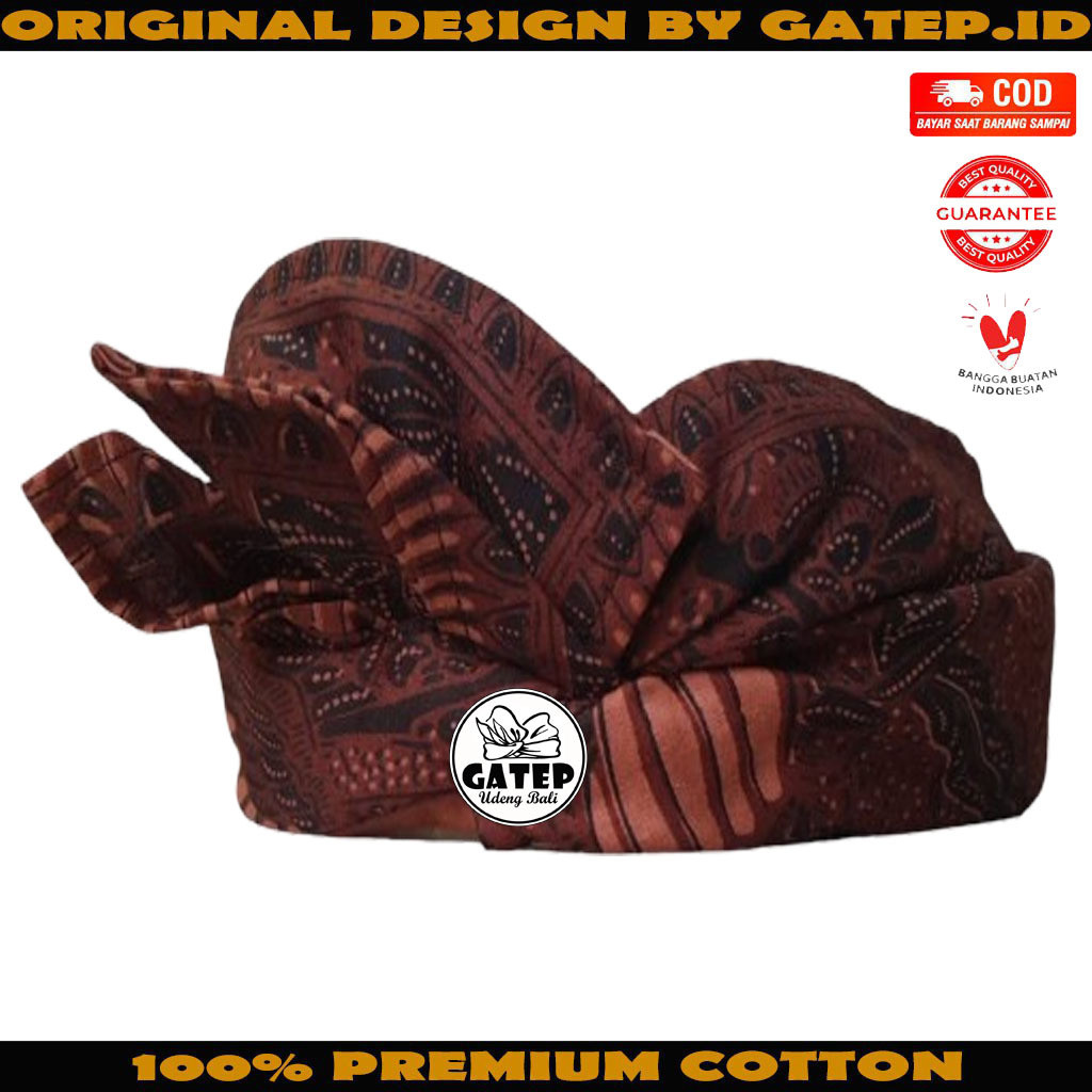 $% Udeng Batik Khas Bali Motif Burung Setengah Jadi / Ikat Kepala Khas Bali / Belangkon Bali / Udeng