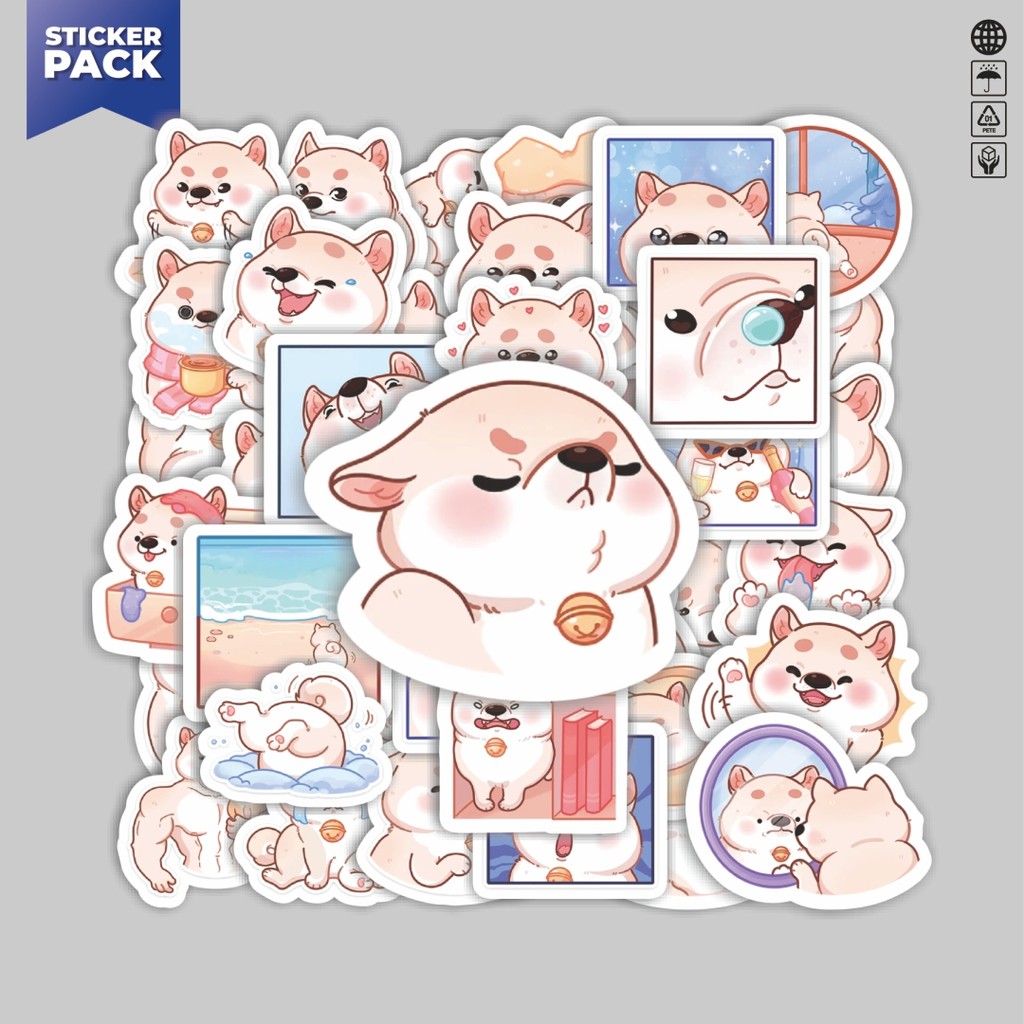 

[100PCS]Stiker Pack Stiker Funny Character Cute Little Shiba Inu Aesthetic Vinyl Anti Air Dekorasi Sticker Laptop Buku Journal Koper Helm Casing HP Gitar Helm Skateboard