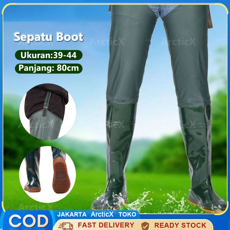80cm Sepatu Boots Pria Sawah Sepatu Bot Pria Wanita Petani Sawah Panjang Sepatu Boots Boot Tinggi