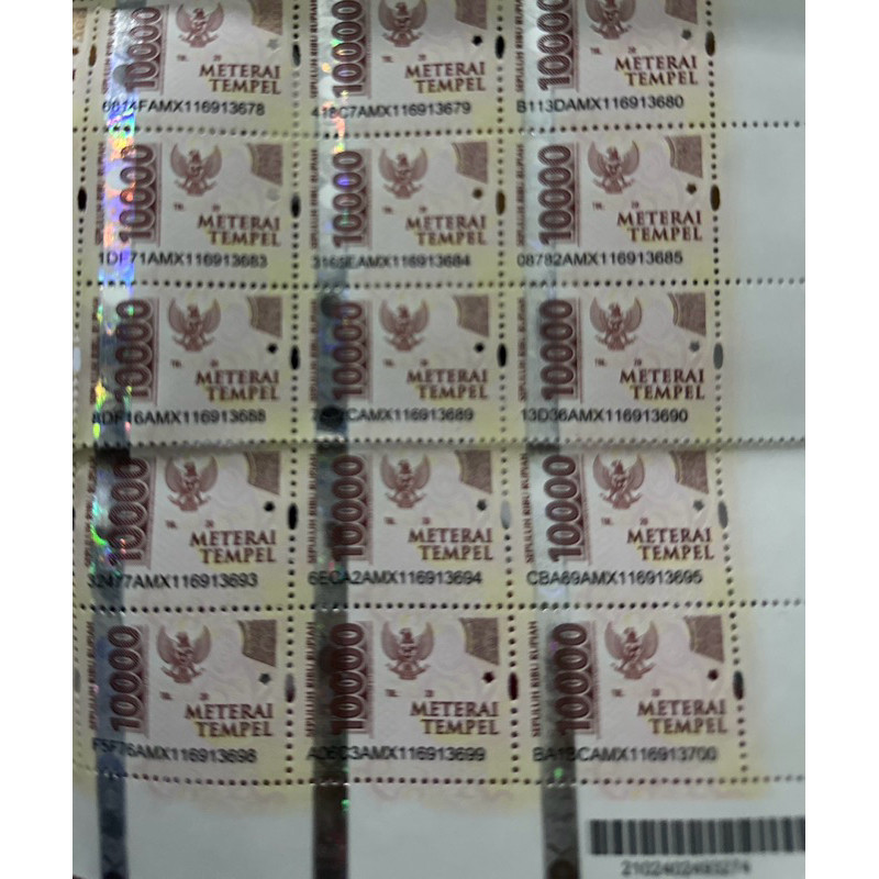 

M A T E R A I 10000 asli pos indonesia