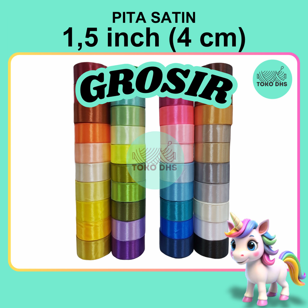 (GROSIR) Pita Satin 1,5 inch (4 cm) / PITA SATIN 1,5" 4cm - 1.5 in