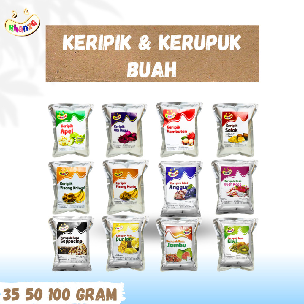 

KERIPIK KRUPUK BUAH Krupuk Rasa Buah 35 50 100 Gram NANGKA APEL MANGGA MIX FRUIT NANAS RAMBUTAN STROBERI DURIAN CAPPUCINO ANGGURKhas Kota Batu