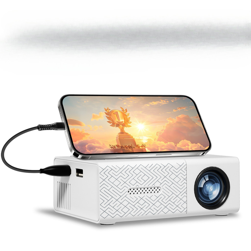 High definition projector, mini projector, compatible with phone/speaker/PC/USB, suitable for home t