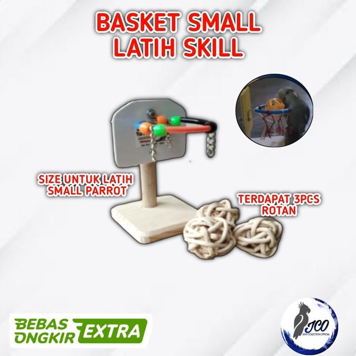 MAINAN BOLA BASKET BURUNG ALAT LATIH BURUNG TRIK SKILL PARROT SMALL