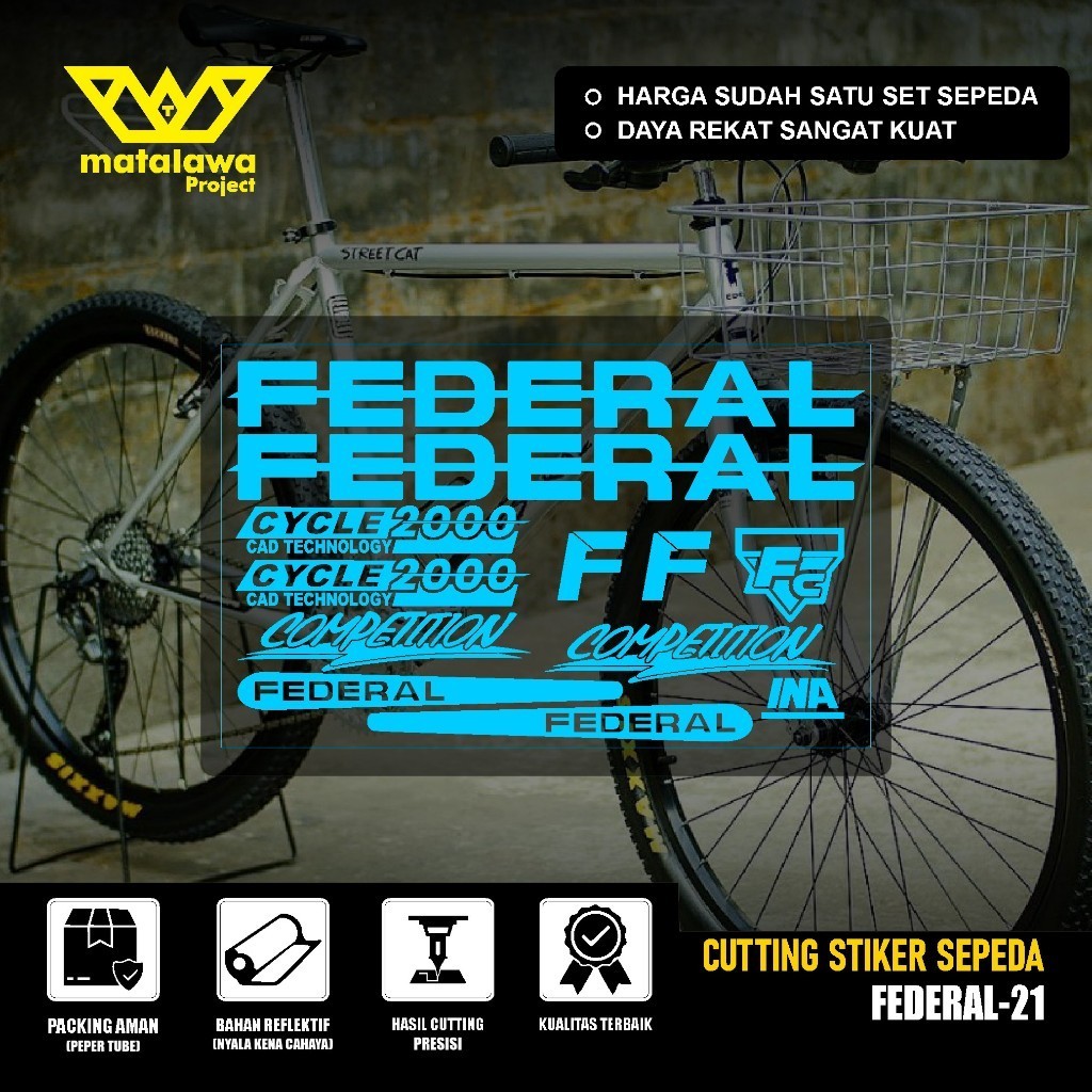 STIKER FEDERAL Cutting Sticker Sepeda FEDERAL Competition Stiker cycle 2000 cad technology Street Ca