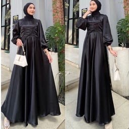 DIKASHOP Mila dress muslim korea satin - Gamis kondangan - Gamis bridesmaid - Gamis muslim - Gaun pe
