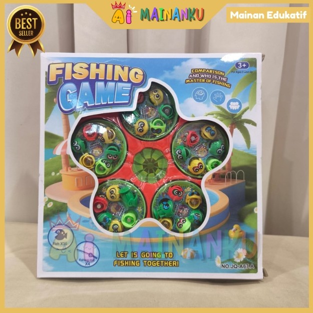 Fishing Game Mainan Pancing Ikan Elektrik 5 Lubang Berputar Mainan Anak