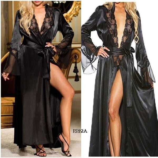 Sexy Piyama Tidur Kimono Lingerie Lace Panjang Jumbo Big Size JS12