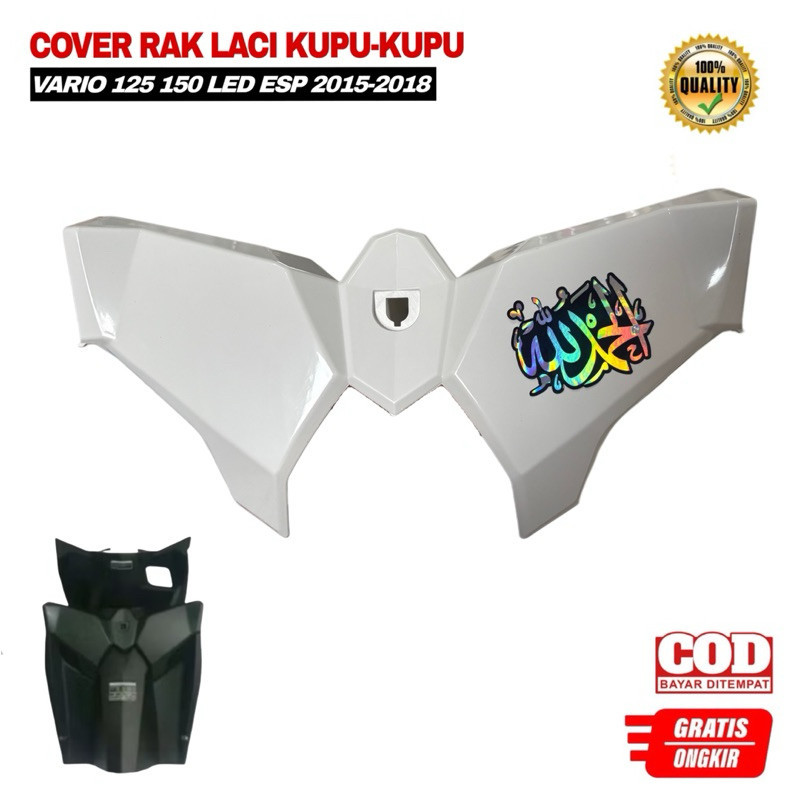 Cover Tutup Rak Laci Kupu Kupu Vario 125 Vario 150 Led Old 2015 2016 2017 2018 Warna Putih Gratis St