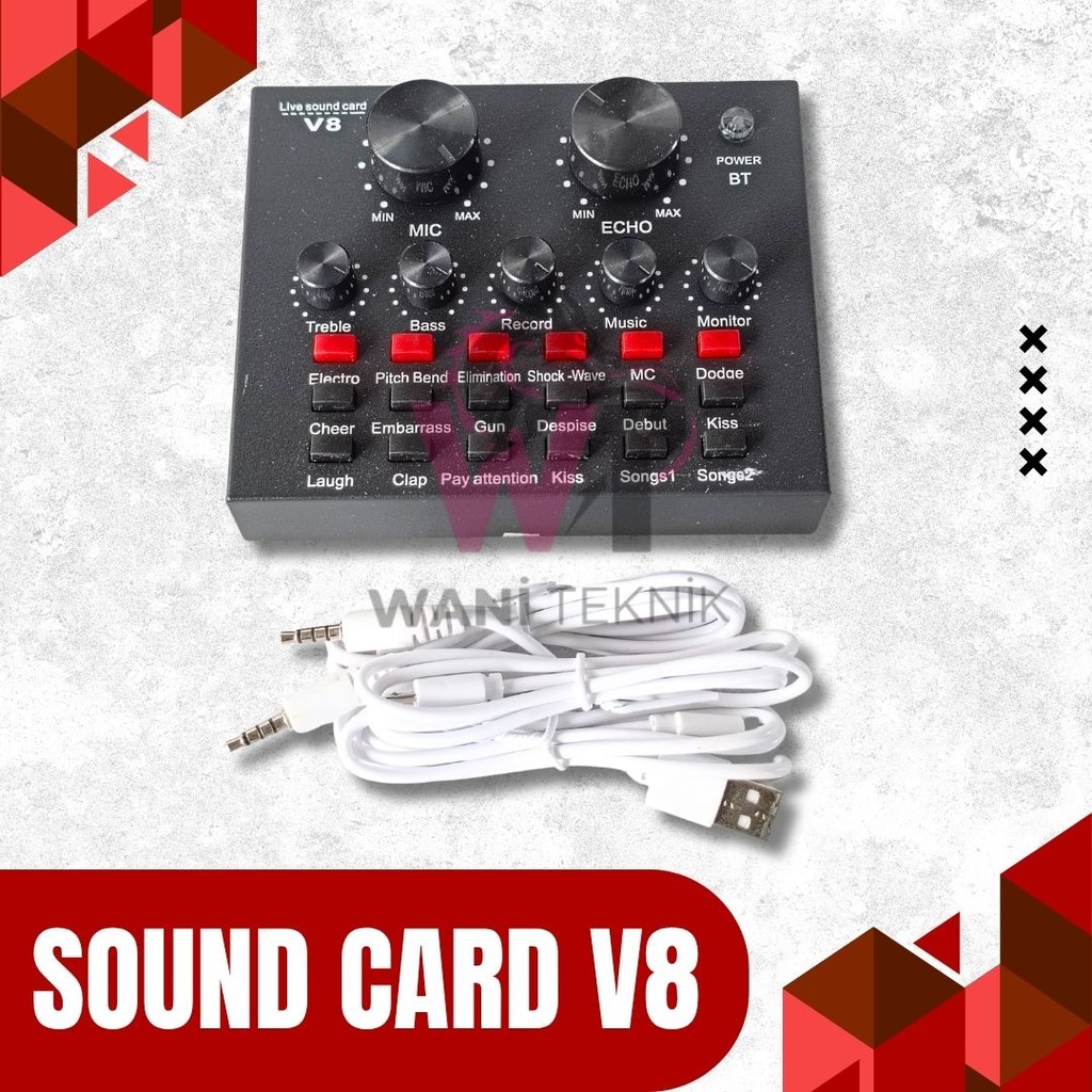 Sound Card V8 – Mixer Audio Mini Portable Bluetooth Live Show