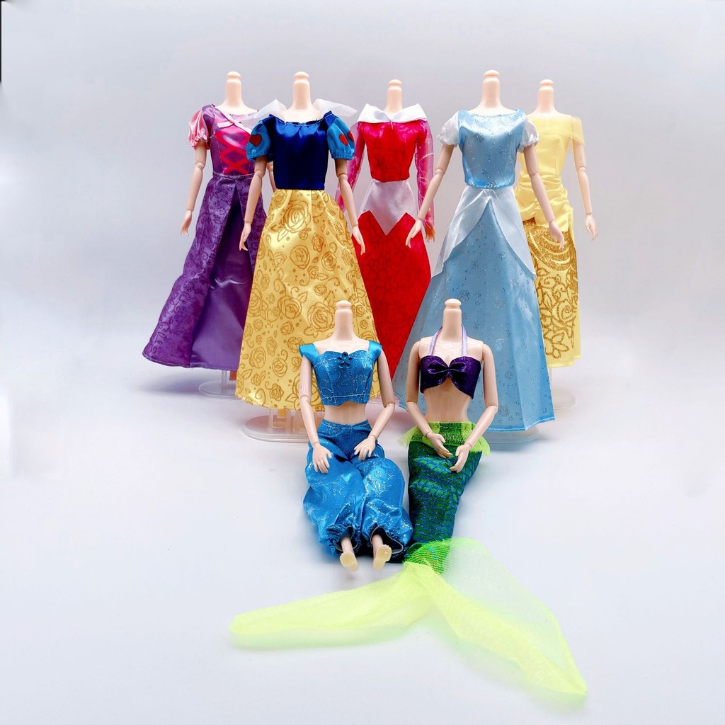 Fairy Tale Dress Cosplay Princess Gown Skirt Mix Style Clothes for Barbie Doll Accessories Baby Kids