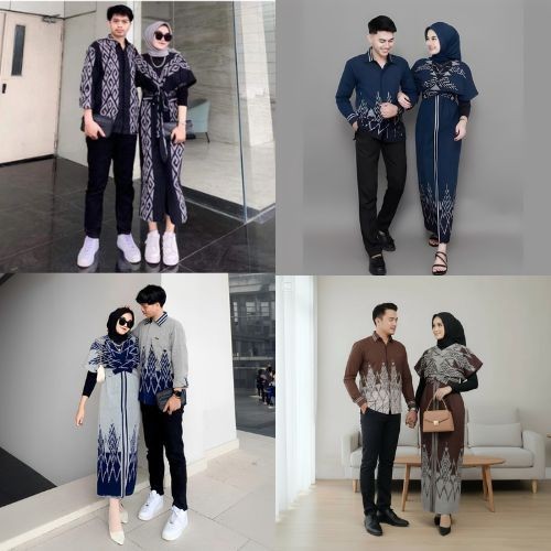 Baju Tenun Songket Couple Clara Etnick Setelan Kondangan Pernikahan Pria Batik Wanita Lebaran Modern