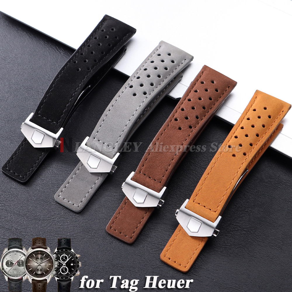 20mm 22mm 24mm Cowhide Leather Wat Strap for Tag Heuer Carrera Monaco Wat Belt Brown Bracelet Wristw