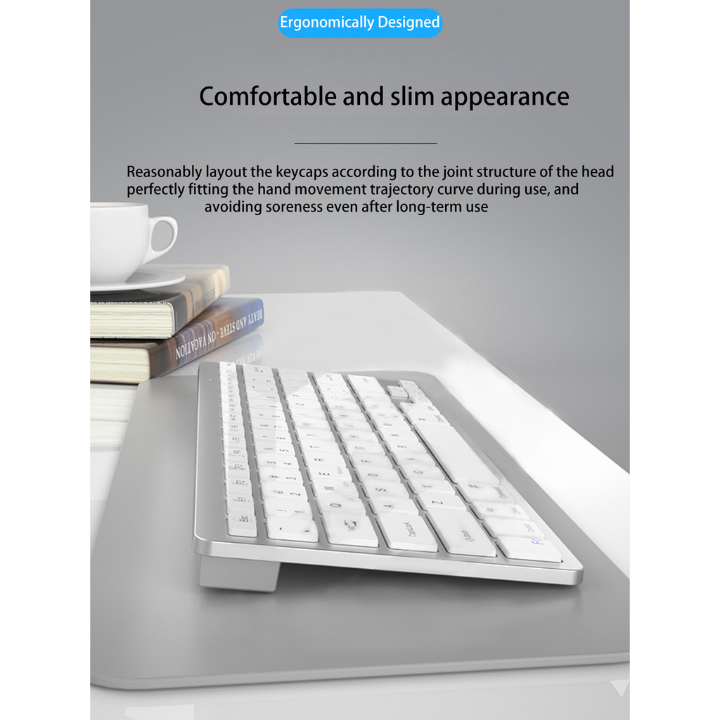 Wireless keyboard, 10 in slim, reargeable silent, tablet/laptop wireless keyboard, ipad mini keyboar