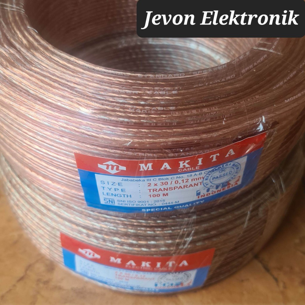 1 Roll Kabel Audio Makita Transparant 2x30 2x50 2x80 Monster Bening Speaker 2 x 30 50 80