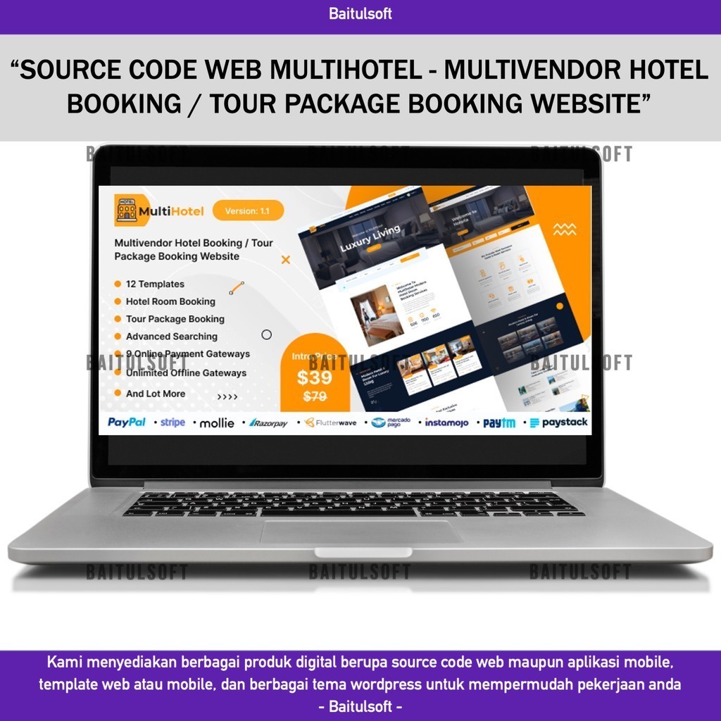 SOURCE CODE APLIKASI WEB MULTIHOTEL - MULTIVENDOR HOTEL BOOKING / TOUR PACKAGE BOOKING WEBSITE D86 B